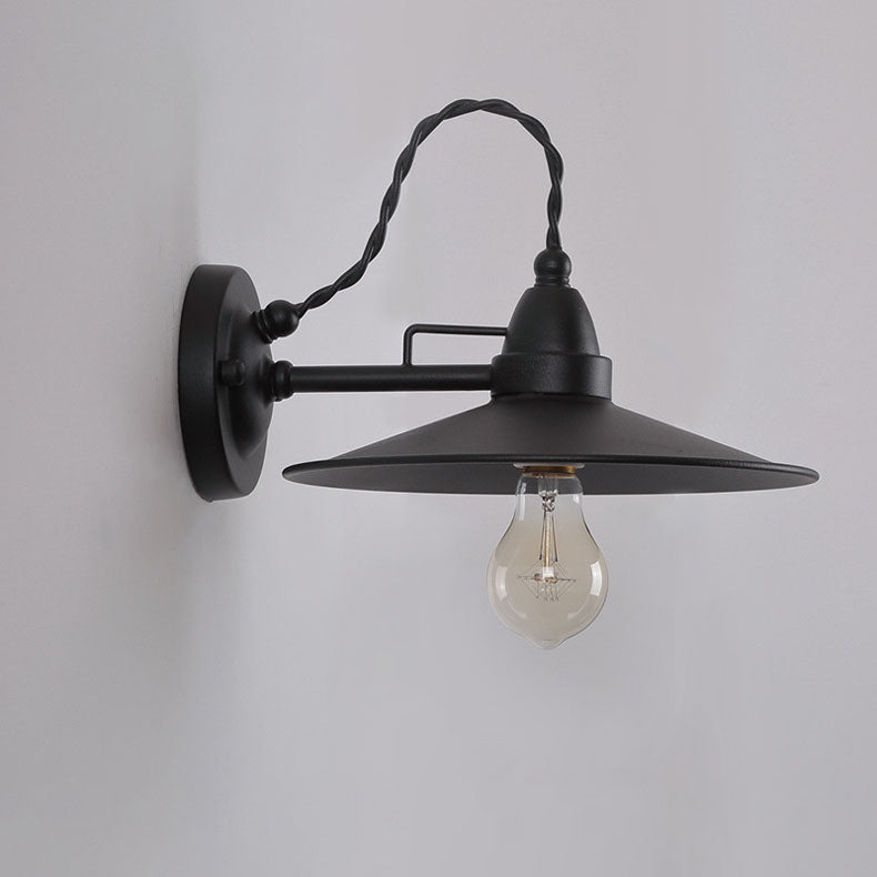 Zeitgenössische industrielle wasserdichte Metallplatten-Schüssel 1-Licht Wandleuchte Lampe für Außenpatio | Brehn
