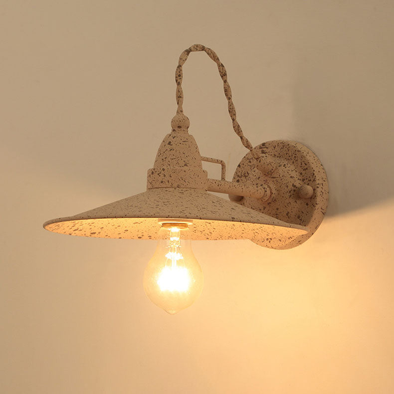 Zeitgenössische industrielle wasserdichte Metallplatten-Schüssel 1-Licht Wandleuchte Lampe für Außenpatio | Brehn