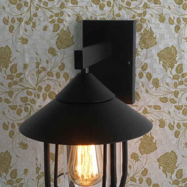 Vintage Industrielle Eisen Laterne Innen Außen 1-Licht Wand Sconce Lampe | Brehn