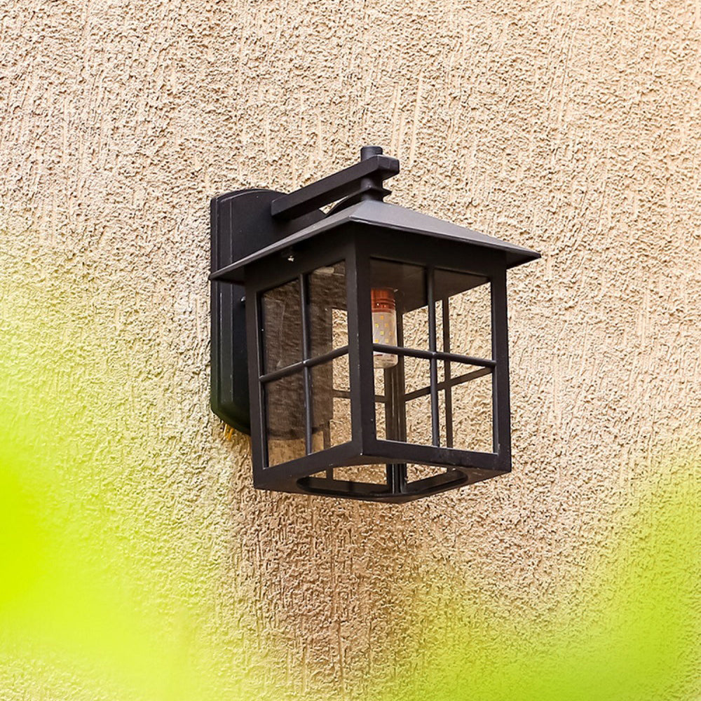 Moderne Einfachheit Wasserdicht Aluminium Quadrat Glas Schirm 1-Licht Wand Sconce Lampe Für Outdoor Patio | Brehn