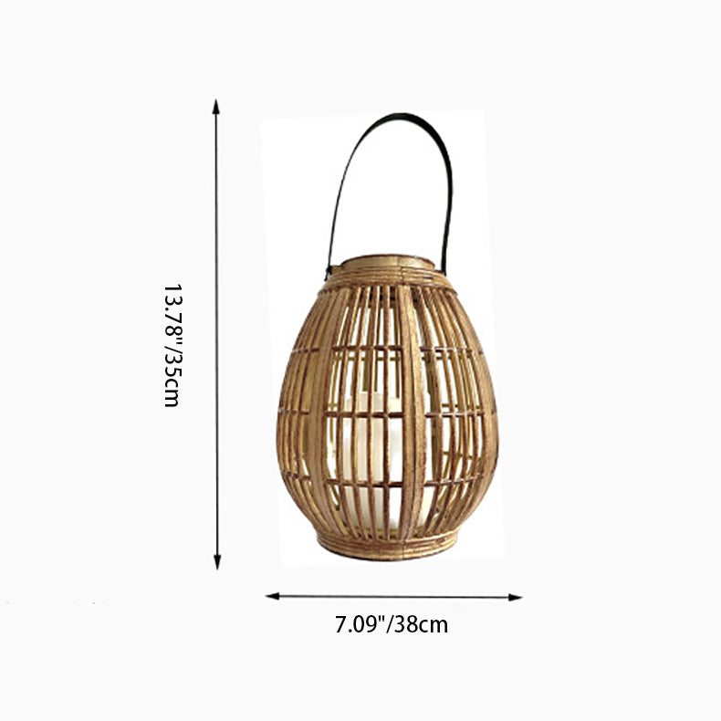 Moderne Art Deco Solar Runde Laterne Rattan LED Außen Landschaftslicht Für Garten | Brehn