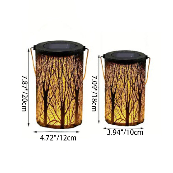 Moderne Art Deco Solar Zylinder Skelett Laterne Eisen LED Außen Landschaft Licht Für Garten | Brehn