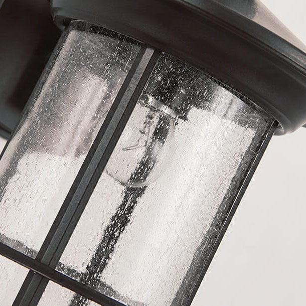 Industrielle Vintage Blasen-Glas-Säule 1-Licht Außen wasserdichte Wand Leuchte Lampe | Brehn