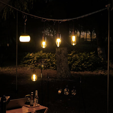 Retro Tragbare Wasserdichte Holz Runde Kegel Batterie USB 1-Licht Camping Außenlicht | Brehn