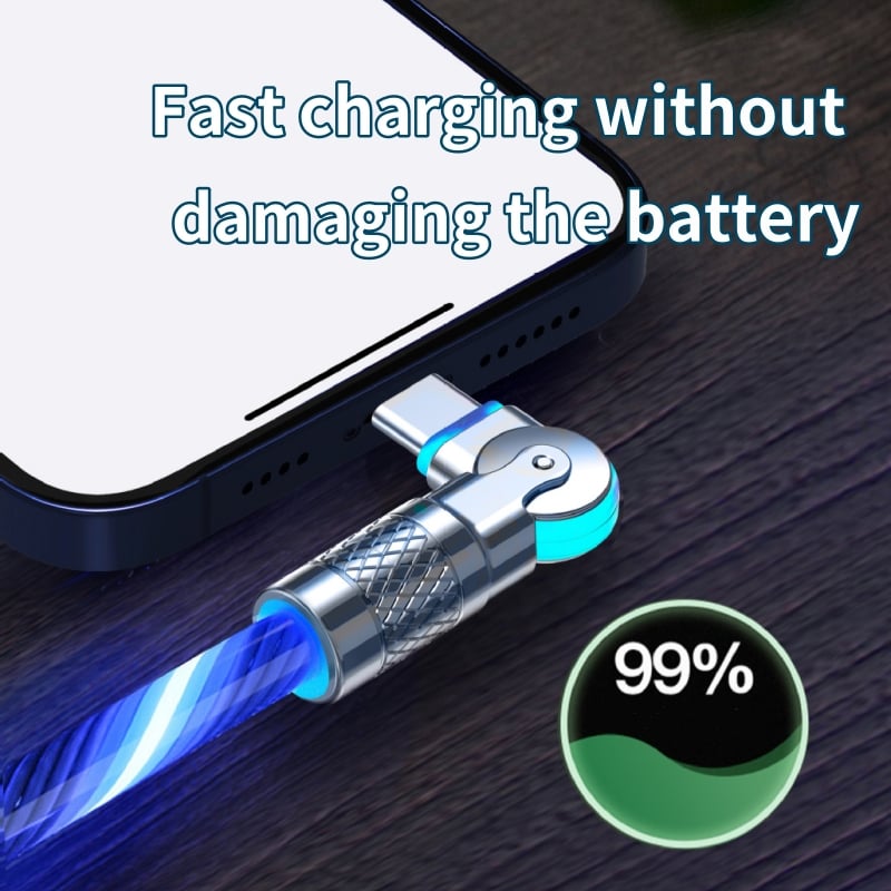 Magnetisches Ladekabel | 540° drehbarer Stecker | Schnellladung mit LED-Beleuchtung