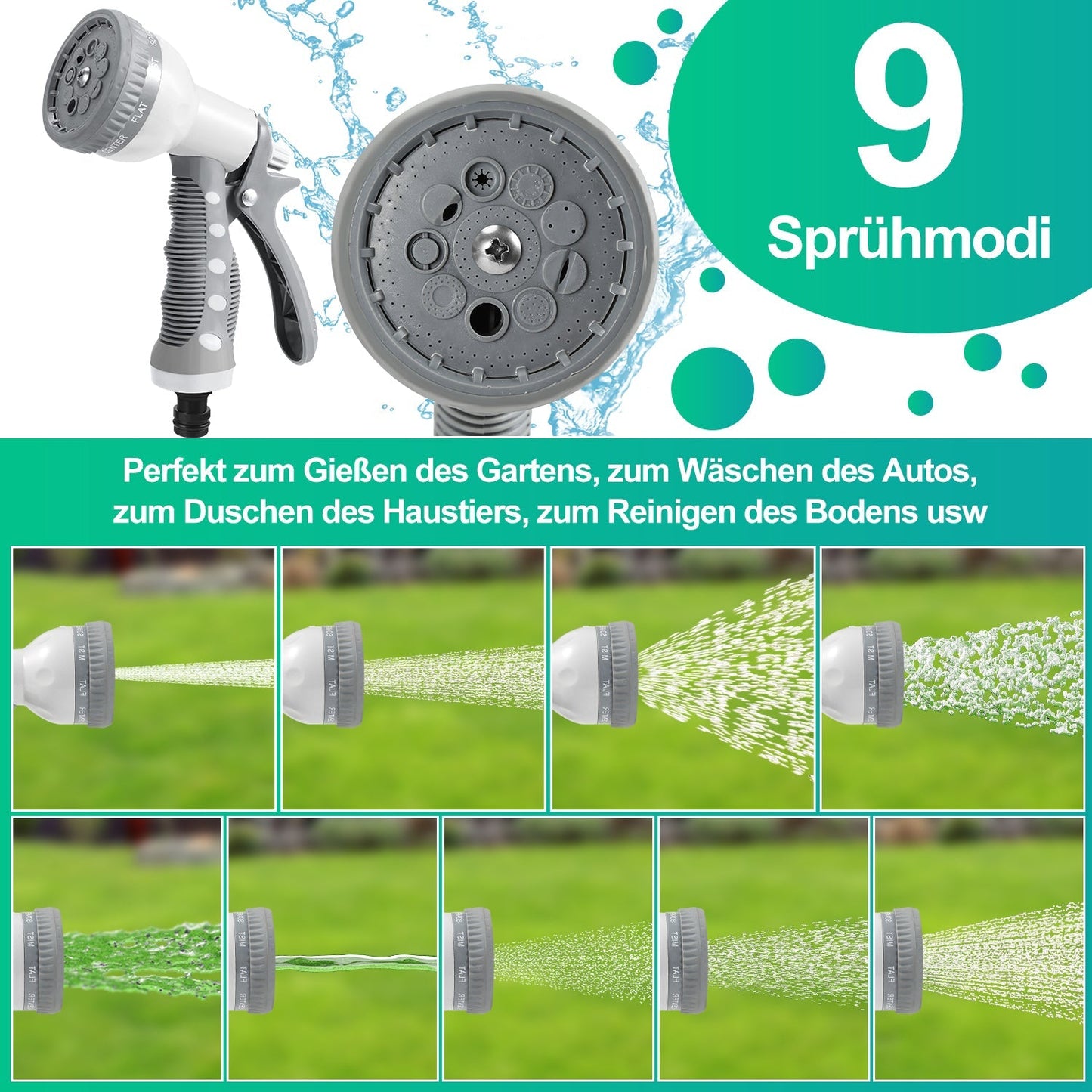 Schlauchtrommel Wasser Schlauchaufroller mit Handbrause Gartenschlauch | Brehn