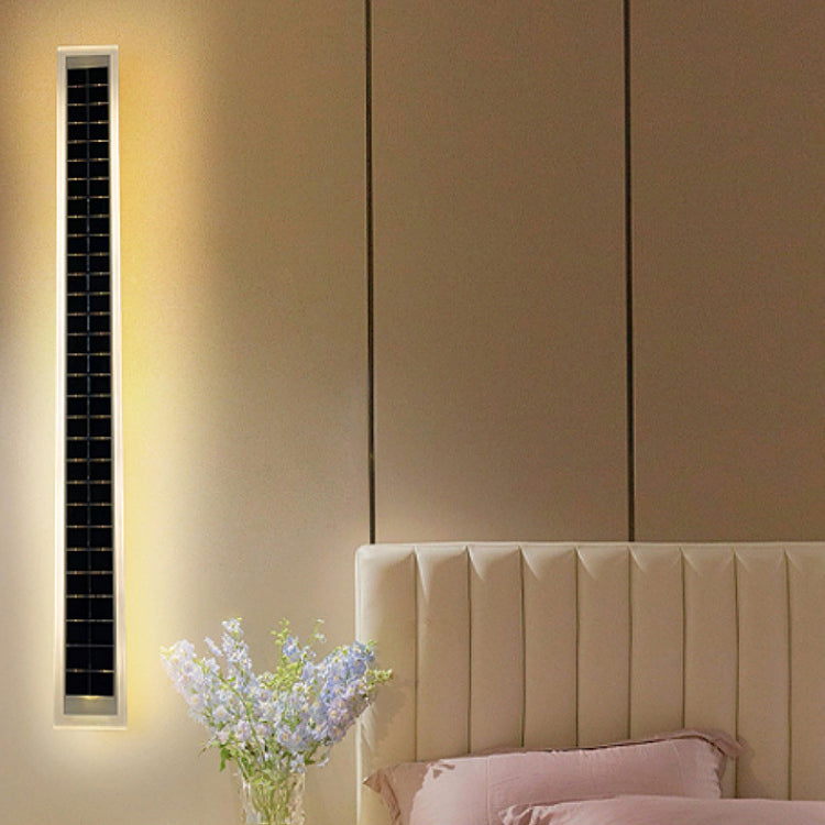 Minimalistische Outdoor Solar Rechteck Streifen Wasserdicht Patio LED Wandleuchte Lampe | Brehn