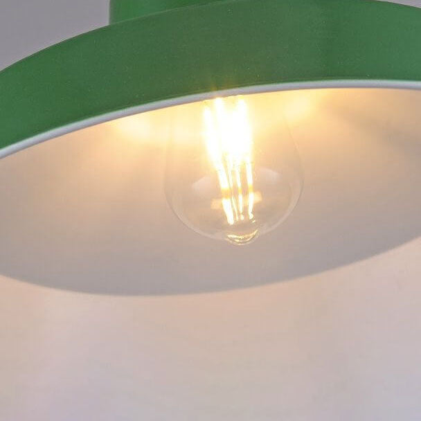 RetroDome Pendelleuchte im Industrie-Vintage-Stil | Grünes Eisenkuppel-Design | Einzelflammig | Rustikale Deckenbeleuchtung