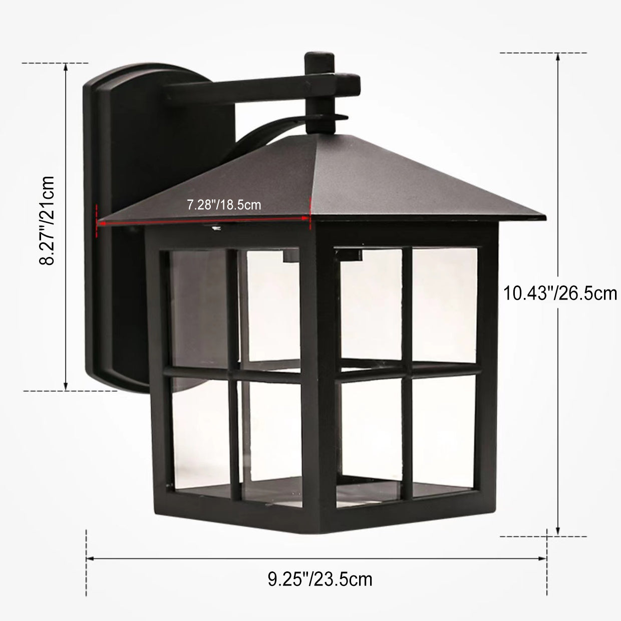 Moderne Einfachheit Wasserdicht Aluminium Quadrat Glas Schirm 1-Licht Wand Sconce Lampe Für Outdoor Patio | Brehn