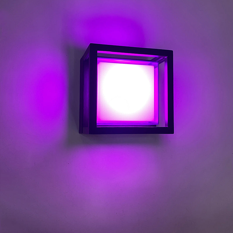 Moderne Minimalistische Wasserdichte Quadratische Aluminium Acryl LED Außenwandlampe Für Garten | Brehn
