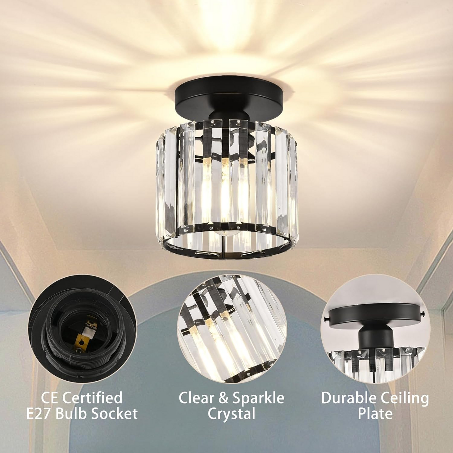 Moderne Kristall Deckenlampe - CrystalGlow | Brehn