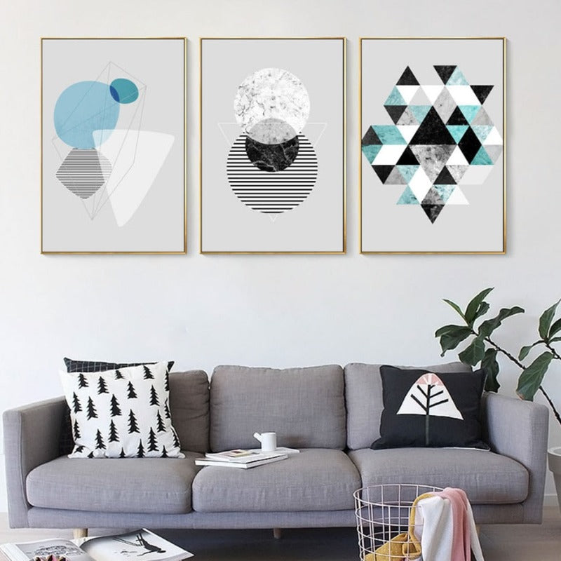 Geometrische Kunst - Leinwand Wandkunst Gemälde