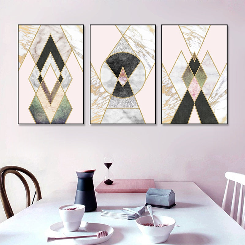 POP Pink Marble - Leinwand Wandkunst Gemälde