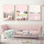 Traumhafte rosa Landschaft - Leinwand Wandkunst Gemälde