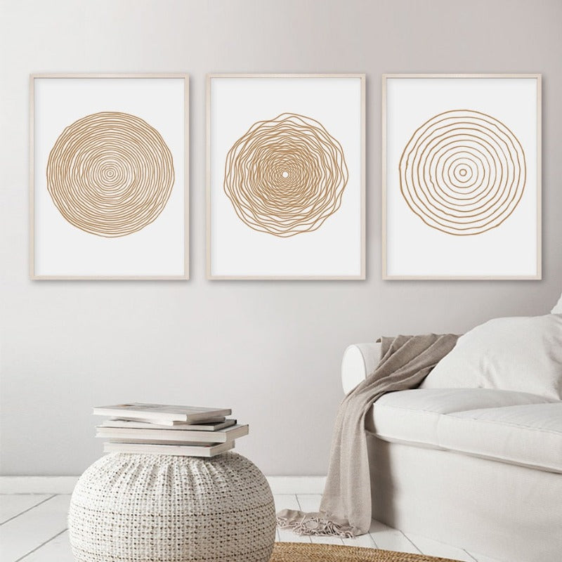Minimalistische Geometrische Abstrakte Kreis - Leinwand Wandkunst Gemälde