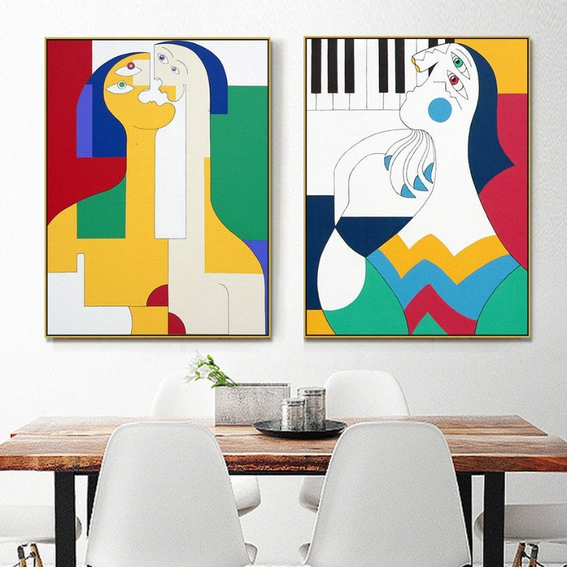 Figure Familie - Leinwand Wandkunst Gemälde