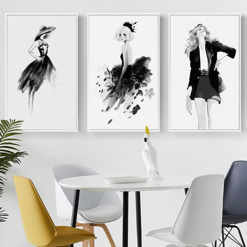 Mädchenbekleidungsplakat - Leinwand Wandkunst Gemälde