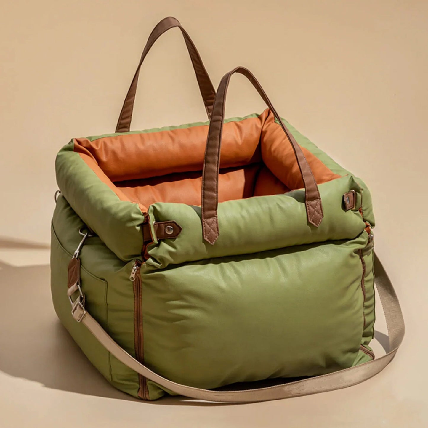 Faux-Leder Hunde Booster Bett – Stylisch, Sicher und Bequem | Brehn