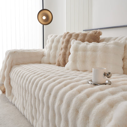 Luxe Ripple Faux Fur Sofa Cover - Modern, Stylisch & Langlebig Sofa Schutz | Brehn