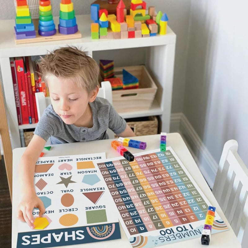 Brehn | 📚Boho PreK Bildungsplakate 16 Stück