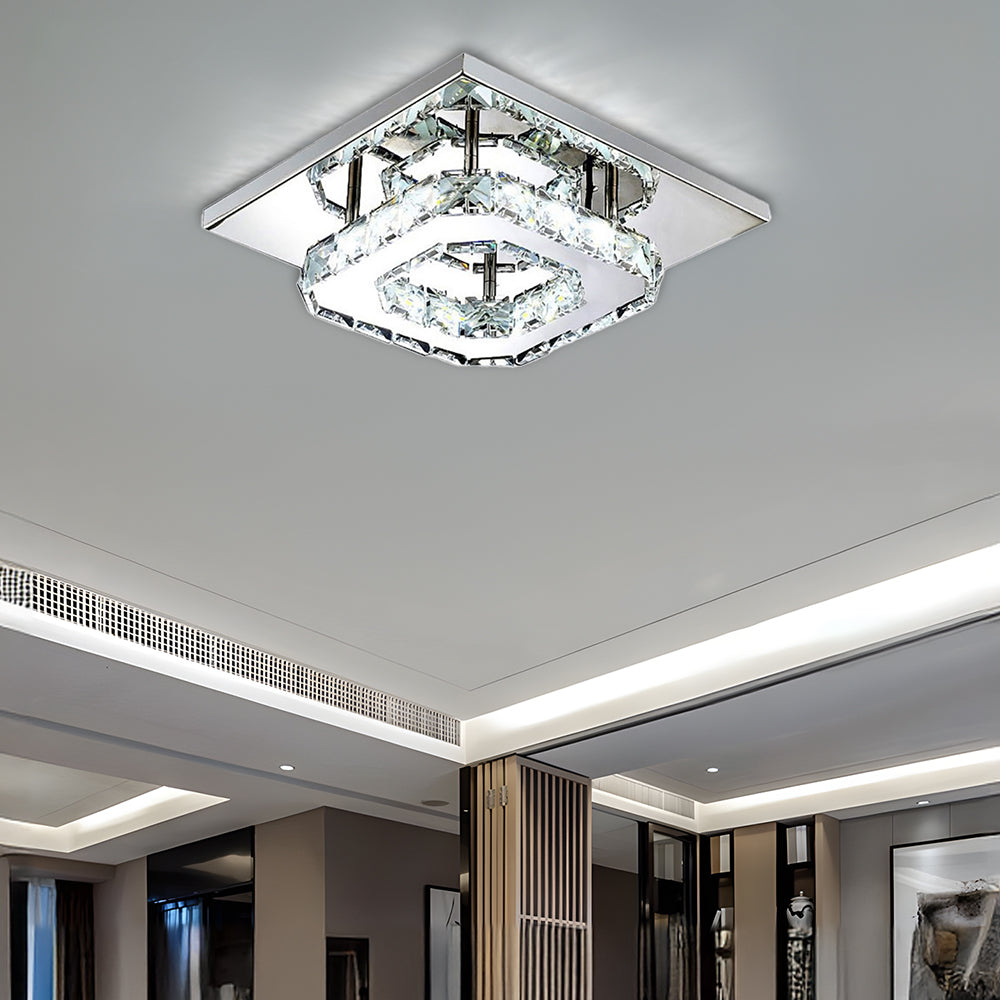 Moderne LED-Deckenleuchte mit Kristalloptik