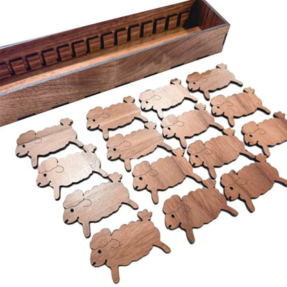 Stickgarn-Organizer | Hasen-Spulen-Set aus Holz | 16-teilig | Inklusive Aufbewahrungsbox