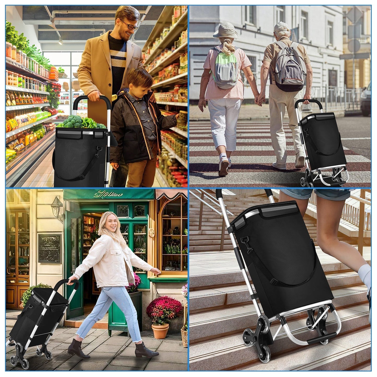 Einkaufstrolley Einkaufsroller Klappbar 40L | Brehn