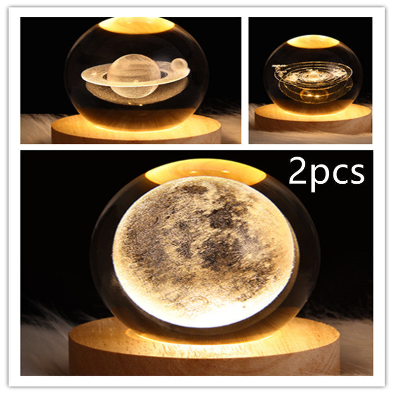 3D Galaxy Kristallkugel LED Nachtlicht | Brehn