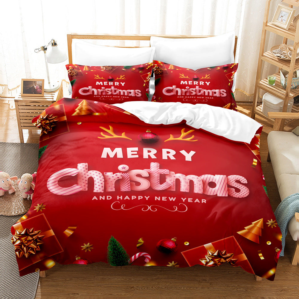 Brehn | Weihnachts Digital Bedrucktes Bettwäsche Set