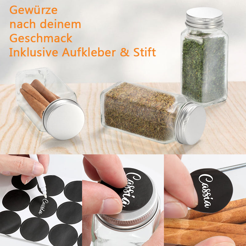 Drehdeckel Gewürzflasche Gewürzkörnerbehälter 12 Stück | Brehn