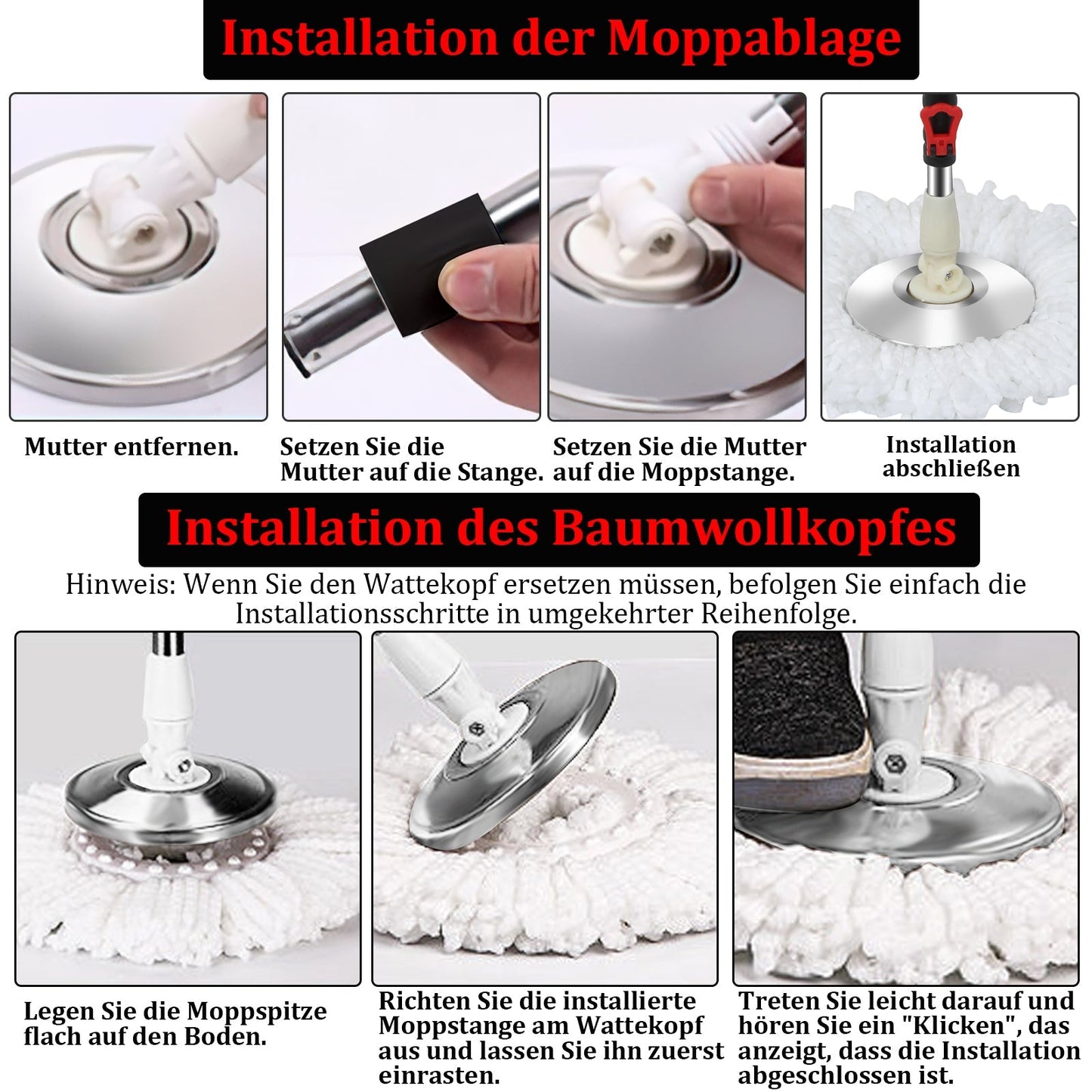 Wischmop Set Bodenwischer mit Eimer | Brehn
