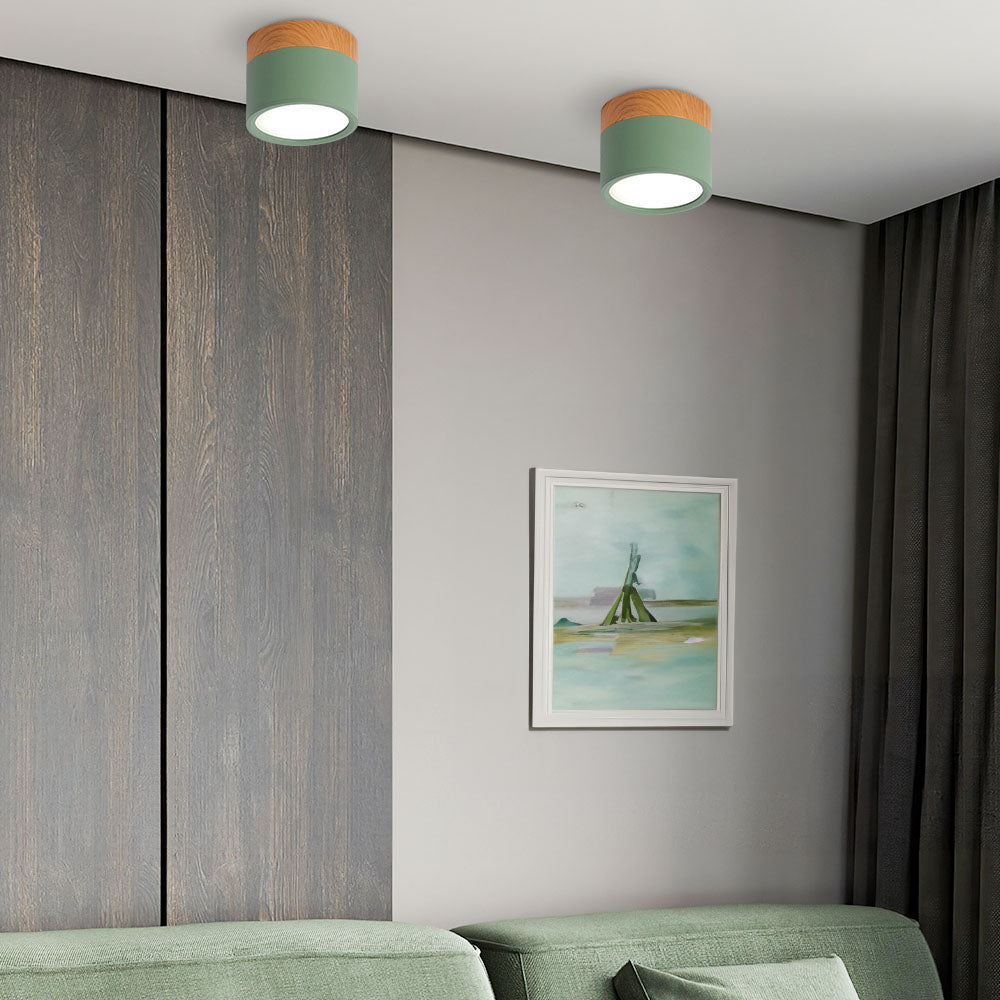 Moderne LED-Deckenleuchte, flächenbündig, zylinderförmig