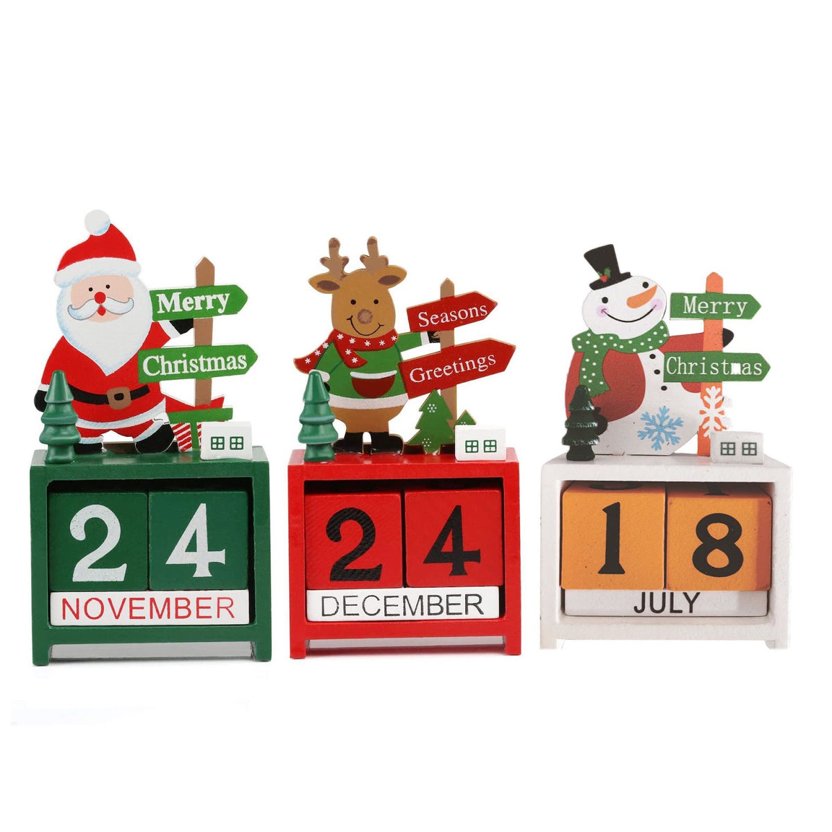 Dekorativer Holz-Adventskalender für den Tisch