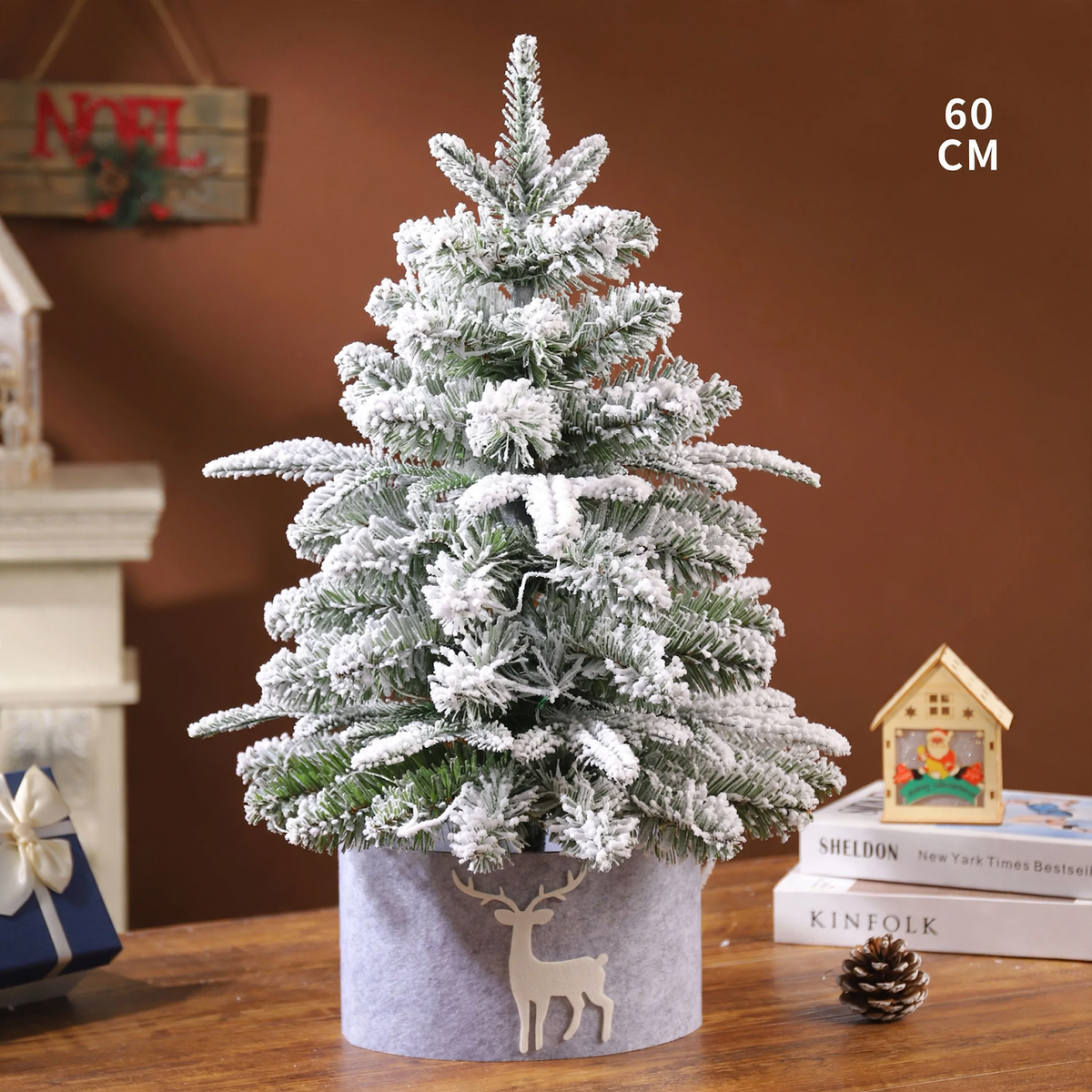 Mini-Weihnachtsbaum für den Tisch, 45-60 cm, beflockt