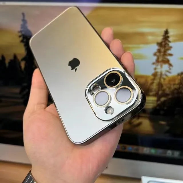 Brehn | Galvanisiertes Mattes Acryl Gehärtetes Glas iPhone Schutzhülle