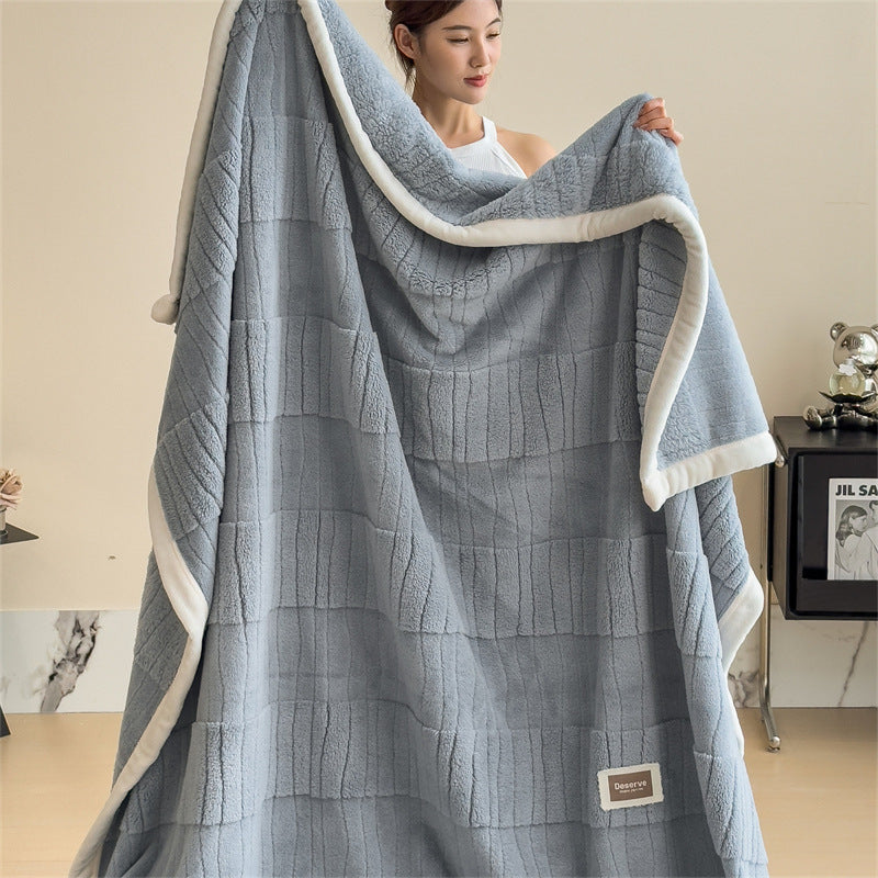 Jacquard-Wohndecke aus weichem Fleece, doppelseitig