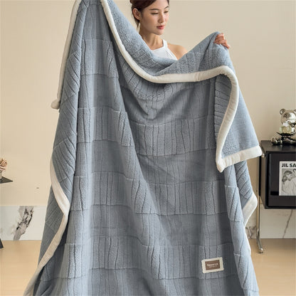 Jacquard-Wohndecke aus weichem Fleece, doppelseitig