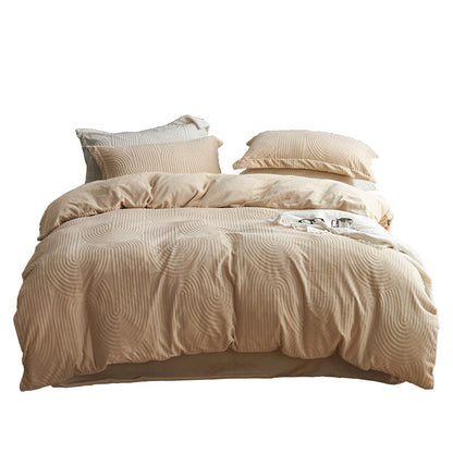 Luxuriöses Milchfaser-Fleece Bettwäsche-Set, doppelseitig
