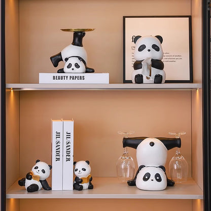 Panda-Weinflaschenhalter, modernes Kunstdesign