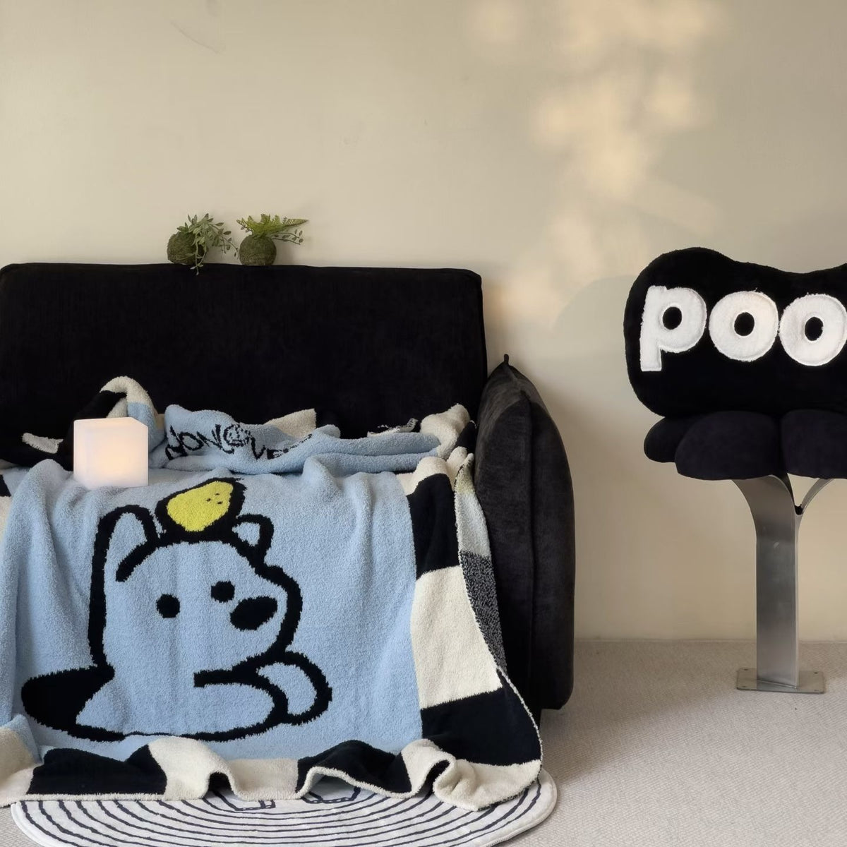 Weiche Kuscheldecke für Sofa und Büro, 130x170 cm