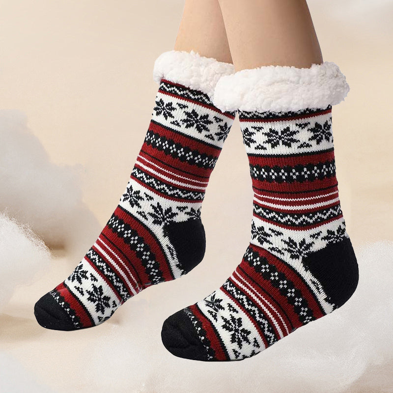 Brehn | Schneeflocke Ultra-dicke Cashmere Haussocken
