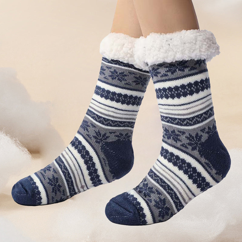 Brehn | Schneeflocke Ultra-dicke Cashmere Haussocken