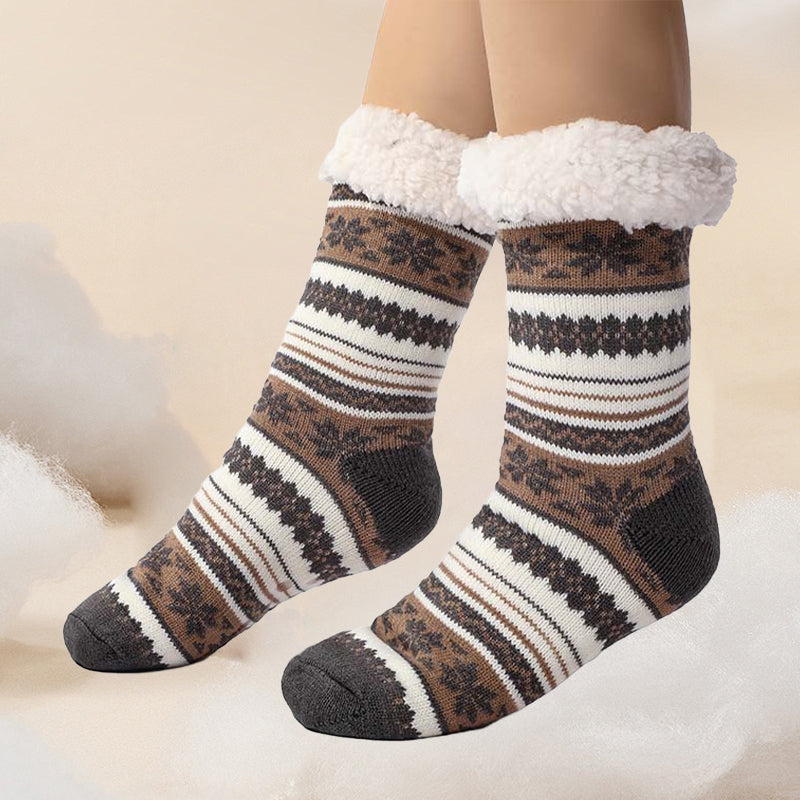 Brehn | Schneeflocke Ultra-dicke Cashmere Haussocken