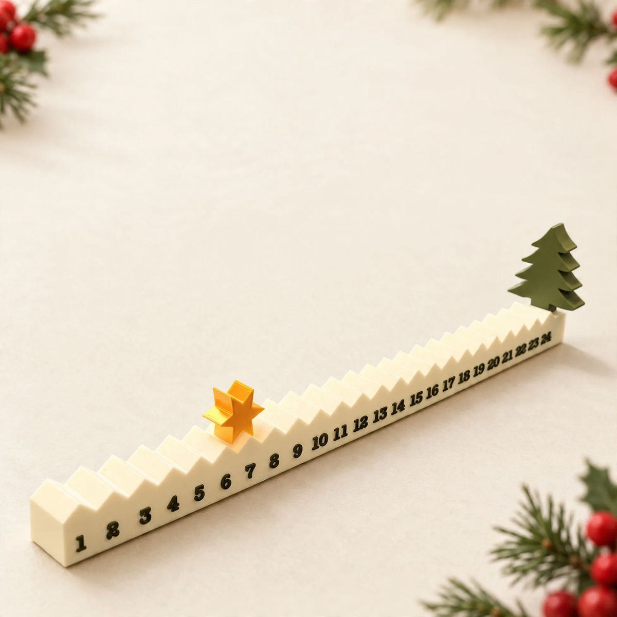 3D-gedruckter Weihnachtsbaum-Adventskalender
