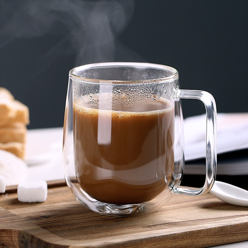 Handgefertigte doppelte thermisch isolierte Glas-Tasse | Brehn