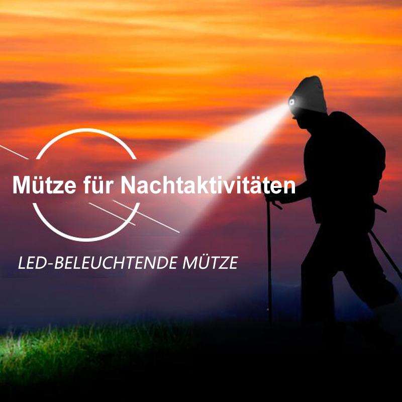 Brehn | Abziehbar LED Stirnlampe Beanie Mütze
