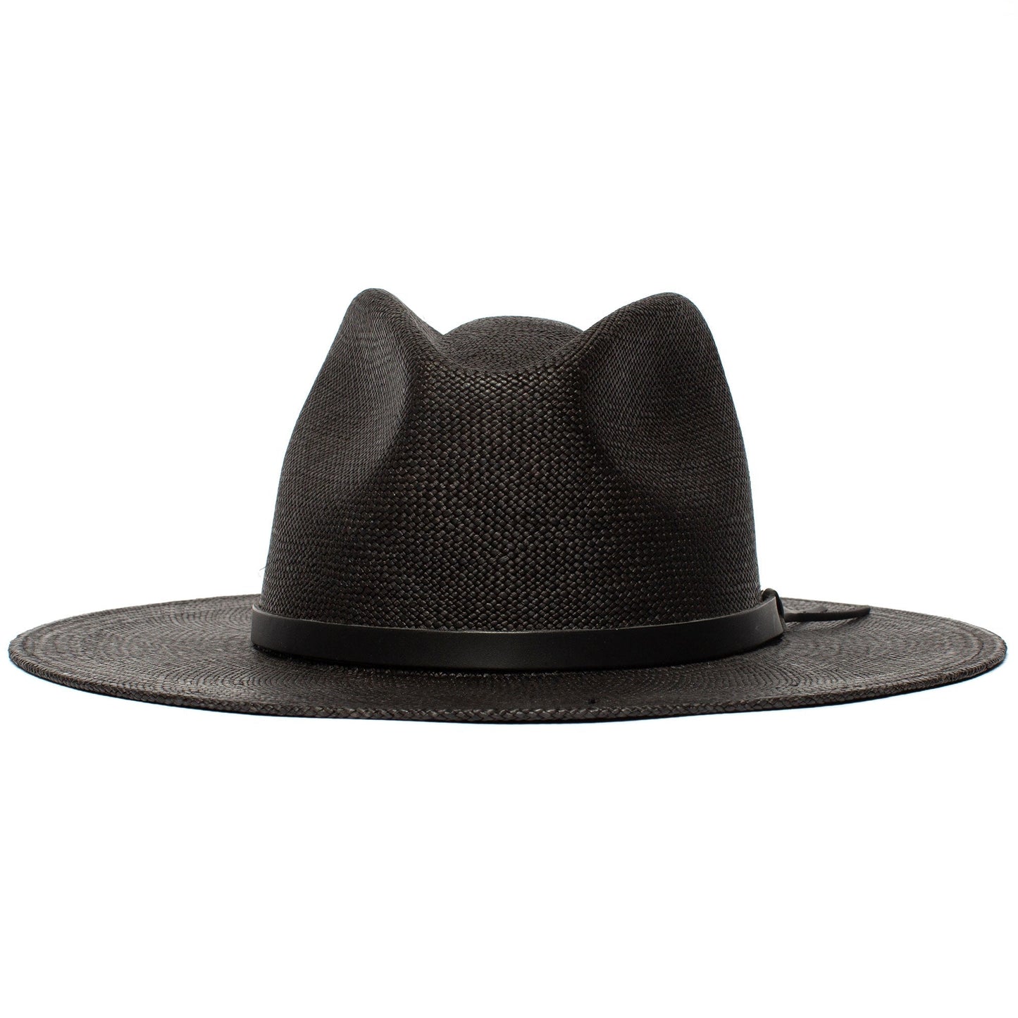 Sommerstrohhut Fedora-Schwarz | Brehn