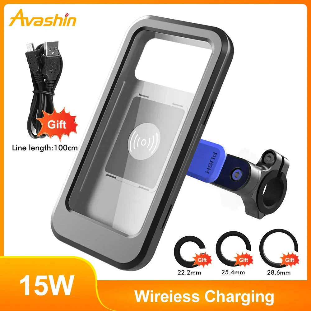 RideCharge Pro – Wasserdichter Handyhalter mit USB und 15W kabellosem Laden für Bike und E-Bike | Brehn