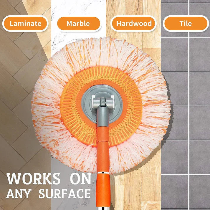Brehn | LuxeClean 360° Rotationsmopp | Verstellbarer Mop für müheloses Reinigen in jeder Ecke