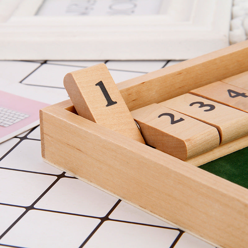 Shut The Box Spiel - Spaß Tisch Mathematik Spiel für Erwachsene und Kinder | Brehn
